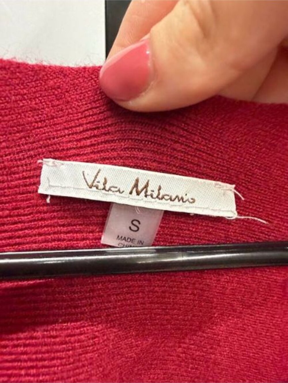 Vila Milano Red Ribbed Knit Sweater - Picture 3 of 5